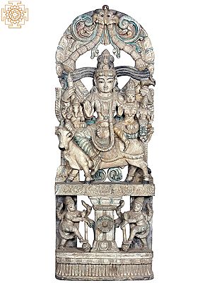 48" Large Wooden Shiva Parivar