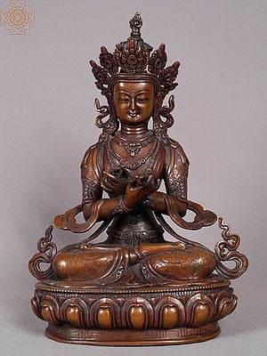 12" Copper Vajradhara Sculpture | Buddhist Deity Statue from Nepal