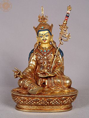 9" Guru Padmasambhava Statue from Nepal | Nepalese Copper Statue