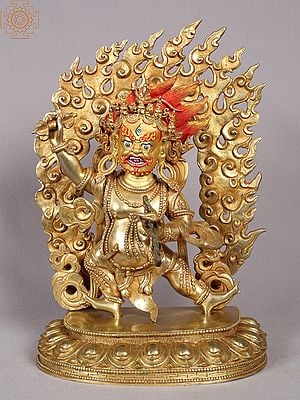 12" Vajrapani Copper Statue from Nepal - Buddhist Deity Idols