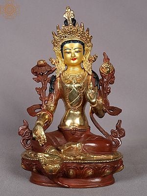 9" Goddess Green Tara - Tibetan Buddhist Deity from Nepal