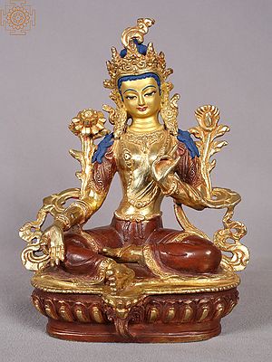 8" Buddhist Goddess Green Tara from Nepal