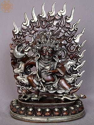 8" Kajupa Mahakala Copper Statue from Nepal