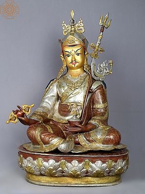 24" Guru Padmasambhava Idol | Copper Statue from Nepal