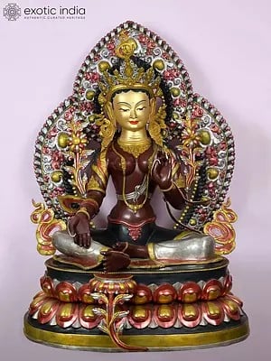 45þ Large Goddess Green Tara - Tibetan Buddhist Deity from Nepal