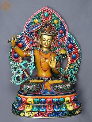 46" Large Tibetan Buddhist Deity - Manjushri from Nepal