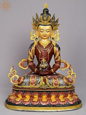 19" Copper Lord Aparmita Buddha Idol | Buddhist Deity Statue