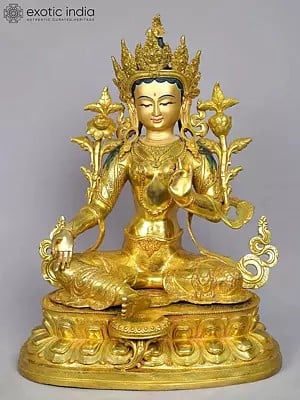 19" Tibetan Buddhist Goddess Green Tara from Nepal