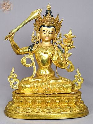 19" Tibetan Buddhist Deity - Manjushri from Nepal