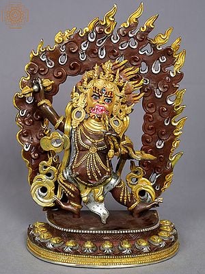 12" Vajrapani Copper Statue from Nepal | Buddhist Deity Idols