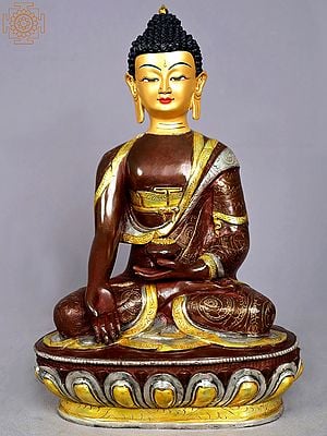 13" Shakyamuni Buddha Copper Statue from Nepal | Buddhist Deity Idols