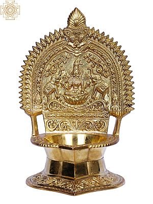 8" Brass Gajalakshmi Lamp (Diya)