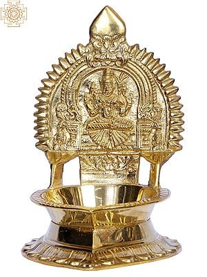 6" Kamakshi Devi Lamp in Brass