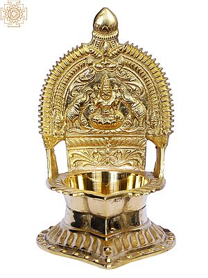 5" Gajalakshmi Deep (Lamp) in Brass