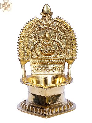 5" Brass Gajalakshmi Lamp (Diya)