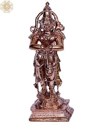 4" Bronze Standing Lord Hanuman in Namaskar Mudra