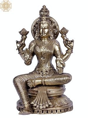 13" Bronze Goddess Lakshmi | Hoysala Art