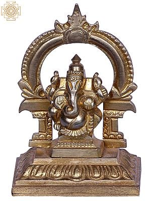 2" Bronze Bhagawan Ganapati Statue with Throne