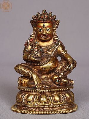 5" Small Copper Superfine Lord Kubera Statue