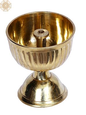 2" Brass Pooja Diya with Stand | Price Per Pair