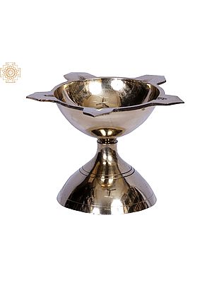 3" Brass Five Wicks Diya (Lamp) | Price Per Pair