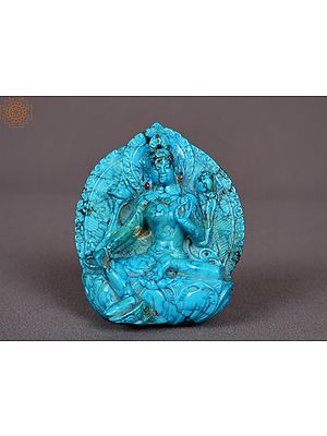 3" Small Superfine Turquoise Stone Goddess Green Tara