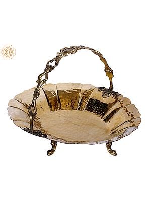 13" Brass Puja Flower Basket (Pookudai)