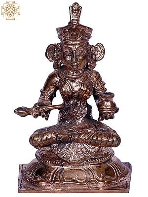 3" Bronze Devi Annapurna Sculpture (Goddess of Food and Nourishment)
