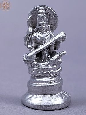 Tiny Goddess Saraswati Idol Made of Mercury