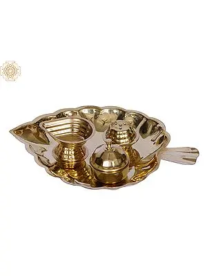 5" Leaf Design Pooja Plate