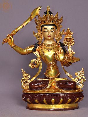 13" Tibetan Buddhist Deity - Manjushri from Nepal