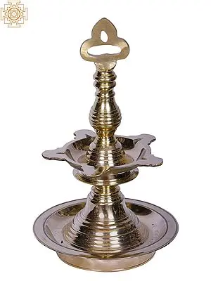 Brass Five Wicks Lamp with Two Layer
