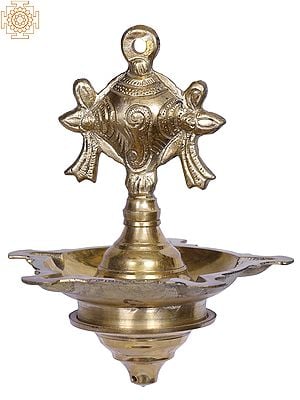 Bronze Vaishnava Symbols Lamp