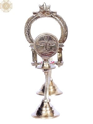 8" Brass Shodash Upachara Lamp - Surya