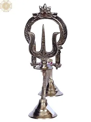 8" Brass Shodash Upachara - Trishul