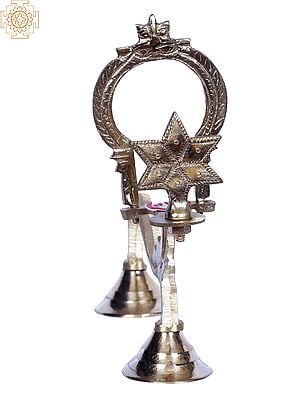 8" Brass Shodasha Upchara Lamp - Nakshatradipa