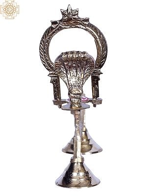 8" Brass Shodash Upachara Lamp – Serpent (Nagadipa)