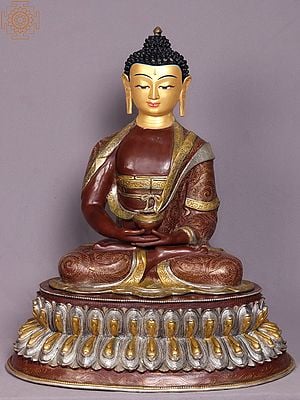23" Amitabh Buddha in Sitting Copper Statue from Nepal