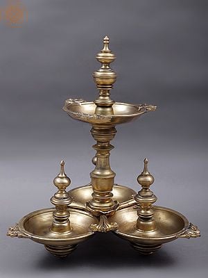 12" Bronze Kerala Traditional Oil Lamp