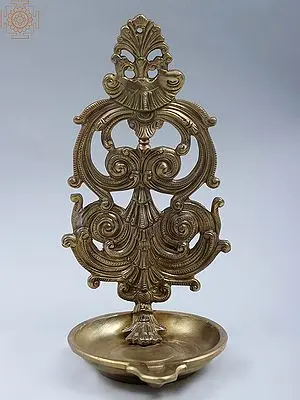 9" Bronze Decorative Diya (Hoysala Art)