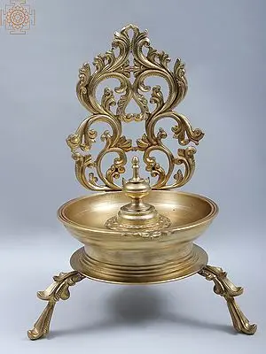 13" Superfine Bronze Traditional Oil Lamp (Hoysala Art)
