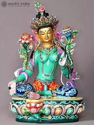 15" Green Tara Budhisattva From Nepal
