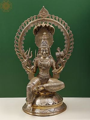 32" Brass Large Goddess Mariamman (South Indian Durga)
