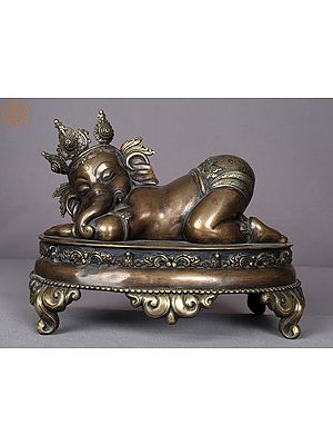 10.5" Sleeping Baal Ganesha From Nepal