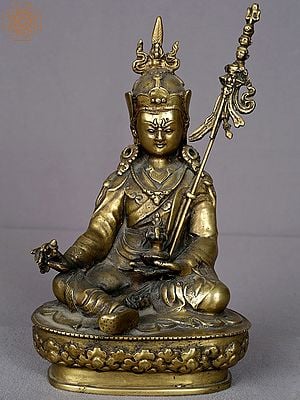 9" Brass Guru Padmasambhava Statue from Nepal