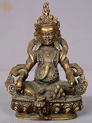 6" Small Brass Kubera Statue from Nepal
