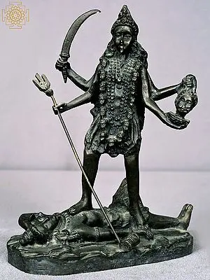 8" Brass Goddess Kali Statue from Nepal