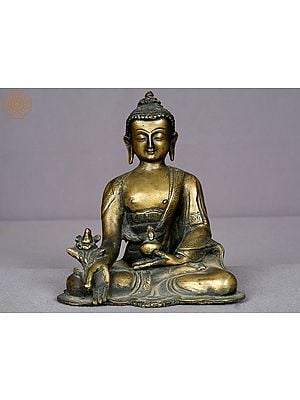 5" Small Bronze Medicine Buddha From Nepal
