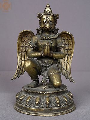 9" Garuda Mount Brass Figurine from Nepal
