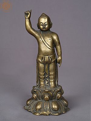 9" Brass Baby Buddha Figurine from Nepal